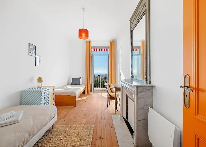 アパート Le Riviera Palace Calme - Vue Sur La Mer- Parking